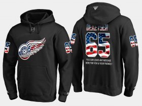 Wholesale Cheap Red Wings #65 Danny Dekeyser NHL Banner Wave Usa Flag Black Hoodie