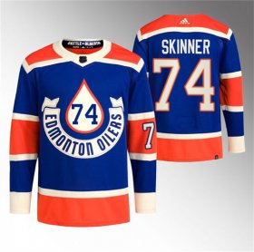 Cheap Men\'s Edmonton Oilers #74 Stuart Skinner 2023 Royal Heritage Classic Primegreen Stitched Jersey