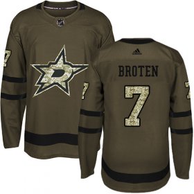 Wholesale Cheap Adidas Stars #7 Neal Broten Green Salute to Service Stitched NHL Jersey