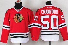 Wholesale Cheap Blackhawks #50 Corey Crawford Red Stitched Youth NHL Jersey