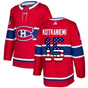 Wholesale Cheap Adidas Canadiens #15 Jesperi Kotkaniemi Red Home Authentic USA Flag Stitched Youth NHL Jersey