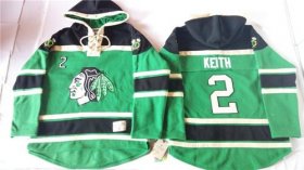Wholesale Cheap Blackhawks #2 Duncan Keith Green St. Patrick\'s Day McNary Lace Hoodie Stitched NHL Jersey