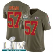 Wholesale Cheap Nike Chiefs #57 Breeland Speaks Olive Super Bowl LIV 2020 Men's Stitched NFL Limited 2017 Salute To Service Jersey