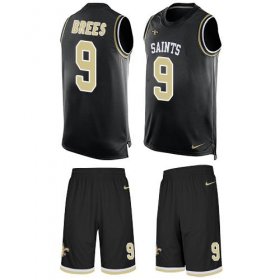 Wholesale Cheap Nike Saints #9 Drew Brees Black Team Color Men\'s Stitched NFL Limited Tank Top Suit Jersey