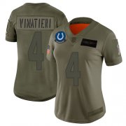 Wholesale Cheap Nike Colts #4 Adam Vinatieri Camo Women's Stitched NFL Limited 2019 Salute to Service Jersey