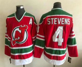 Cheap Men\'s New Jersey Devils #4 Scott Stevens Red Stitched Jersey
