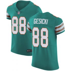 Wholesale Cheap Nike Dolphins #88 Mike Gesicki Aqua Green Alternate Men\'s Stitched NFL Vapor Untouchable Elite Jersey