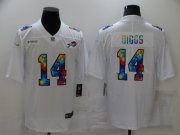 Wholesale Cheap Men's Buffalo Bills #14 Stefon Diggs Multi Color White 2020 NFL Crucial Catch Vapor Untouchable Nike Limited Jersey