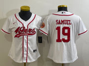 Wholesale Cheap Women's San Francisco 49ers #19 Deebo Samuel White With Patch Cool Base Stitched Baseball Jersey
