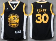 Wholesale Cheap Men's Golden State Warriors #30 Stephen Curry Black With White Edge Stitched NBA Adidas Revolution 30 Swingman Jersey