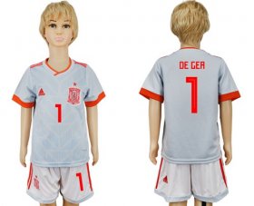 Wholesale Cheap Spain #1 De Gea Away Kid Soccer Country Jersey