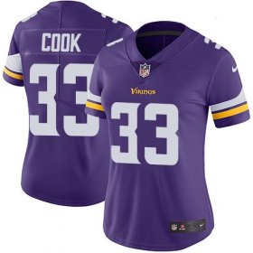 Wholesale Cheap Nike Vikings #33 Dalvin Cook Purple Team Color Women\'s Stitched NFL Vapor Untouchable Limited Jersey