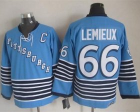 Wholesale Cheap Penguins #66 Mario Lemieux Light Blue CCM Throwback Stitched NHL Jersey