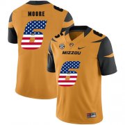 Wholesale Cheap Missouri Tigers 6 J'Mon Moore Gold USA Flag Nike College Football Jersey