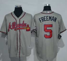 Wholesale Cheap Braves #5 Freddie Freeman Grey New Cool Base Stitched MLB Jersey