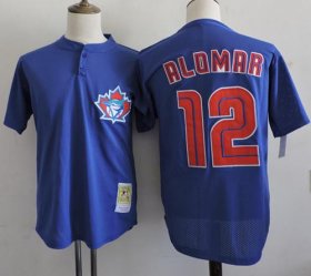 Wholesale Cheap Mitchell And Ness 1997 Blue Jays #12 Roberto Alomar Blue Throwback Stitched MLB Jersey