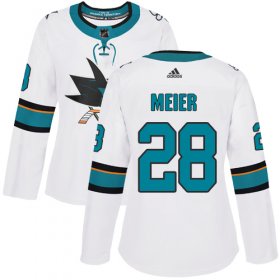 Wholesale Cheap Adidas Sharks #28 Timo Meier White Road Authentic Women\'s Stitched NHL Jersey