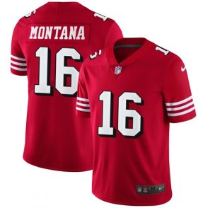 Wholesale Cheap Nike 49ers #16 Joe Montana Red Team Color Men\'s Stitched NFL Vapor Untouchable Limited II Jersey