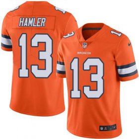 Wholesale Cheap Nike Broncos #13 KJ Hamler Orange Men\'s Stitched NFL Limited Rush Jersey