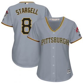Wholesale Cheap Pirates #8 Willie Stargell Grey Road Women\'s Stitched MLB Jersey