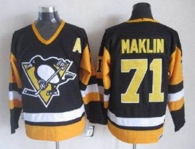 Wholesale Cheap Penguins #71 Evgeni Malkin Black CCM Throwback Stitched NHL Jersey