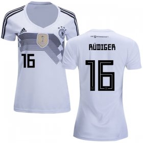 Wholesale Cheap Women\'s Germany #16 Rudiger White Home Soccer Country Jersey