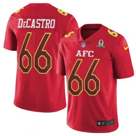 Wholesale Cheap Nike Steelers #66 David DeCastro Red Men\'s Stitched NFL Limited AFC 2017 Pro Bowl Jersey