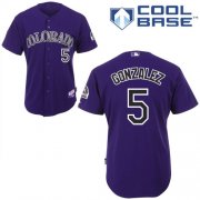 Wholesale Cheap Rockies #5 Carlos Gonzalez Purple Cool Base Stitched Youth MLB Jersey