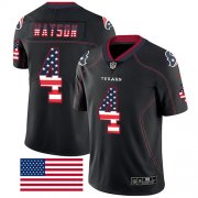 Wholesale Cheap Nike Texans #4 Deshaun Watson Black Men's Stitched NFL Limited Rush USA Flag Jersey