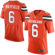 Wholesale Cheap Nike Browns #6 Baker Mayfield Orange Alternate Men's Stitched NFL Elite Jersey
