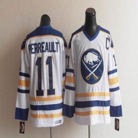 Wholesale Cheap CCM Throwback Sabres #11 Perreault White Stitched NHL Jersey