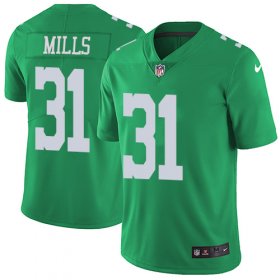 Wholesale Cheap Nike Eagles #31 Jalen Mills Green Men\'s Stitched NFL Limited Rush Jersey