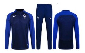 Wholesale Cheap France Blue Soccer Suit