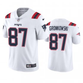 Wholesale Cheap New England Patriots #87 Rob Gronkowski Men\'s Nike White 2020 Vapor Limited Jersey
