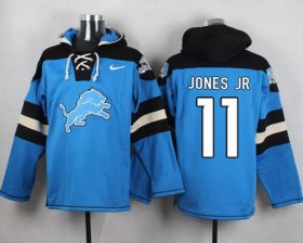 Wholesale Cheap Nike Lions #11 Marvin Jones Jr Blue Player Pullover NFL Hoodie