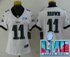 Cheap Women\'s Philadelphia Eagles #11 AJ Brown Limited White Super Bowl LVII Vapor Jersey