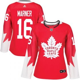 Wholesale Cheap Adidas Maple Leafs #16 Mitchell Marner Red Team Canada Authentic Women\'s Stitched NHL Jersey