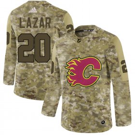 Wholesale Cheap Adidas Flames #20 Curtis Lazar Camo Authentic Stitched NHL Jersey