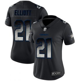 Wholesale Cheap Nike Cowboys #21 Ezekiel Elliott Black Women\'s Stitched NFL Vapor Untouchable Limited Smoke Fashion Jersey