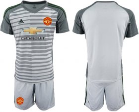 Wholesale Cheap Manchester United Blank Grey Goalkeeper Soccer Club Jersey