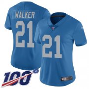 Wholesale Cheap Nike Lions #21 Tracy Walker Blue Throwback Women's Stitched NFL 100th Season Vapor Untouchable Limited Jersey