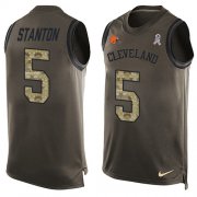 Wholesale Cheap Nike Browns #5 Drew Stanton Green Men's Stitched NFL Limited Salute To Service Tank Top Jersey