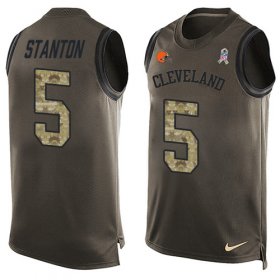 Wholesale Cheap Nike Browns #5 Drew Stanton Green Men\'s Stitched NFL Limited Salute To Service Tank Top Jersey