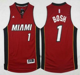 Wholesale Cheap Men\'s Miami Heat #1 Chris Bosh Revolution 30 Swingman 2014 New Red Jersey