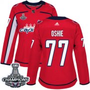 Wholesale Cheap Adidas Capitals #77 T.J Oshie Red Home Authentic Stanley Cup Final Champions Women's Stitched NHL Jersey
