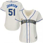 Wholesale Cheap Mariners #51 Randy Johnson Cream Alternate Women's Stitched MLB Jersey