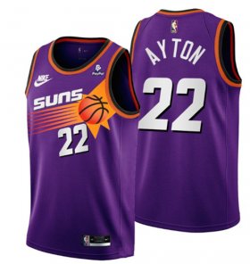 Wholesale Cheap Men\'s Phoenix Suns #22 Deandre Ayton Purple Stitched Basketball Jersey