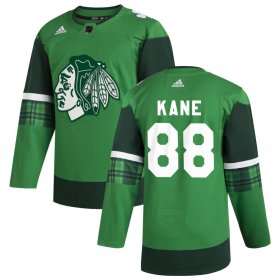Wholesale Cheap Chicago Blackhawks #88 Patrick Kane Men\'s Adidas 2020 St. Patrick\'s Day Stitched NHL Jersey Green.jpg.jpg