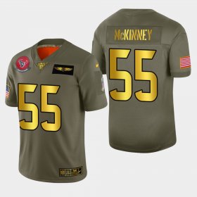 Wholesale Cheap Nike Texans #55 Benardrick McKinney Men\'s Olive Gold 2019 Salute to Service NFL 100 Limited Jersey