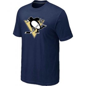 Wholesale Cheap Pittsburgh Penguins Big & Tall Logo Midnight Blue NHL T-Shirt